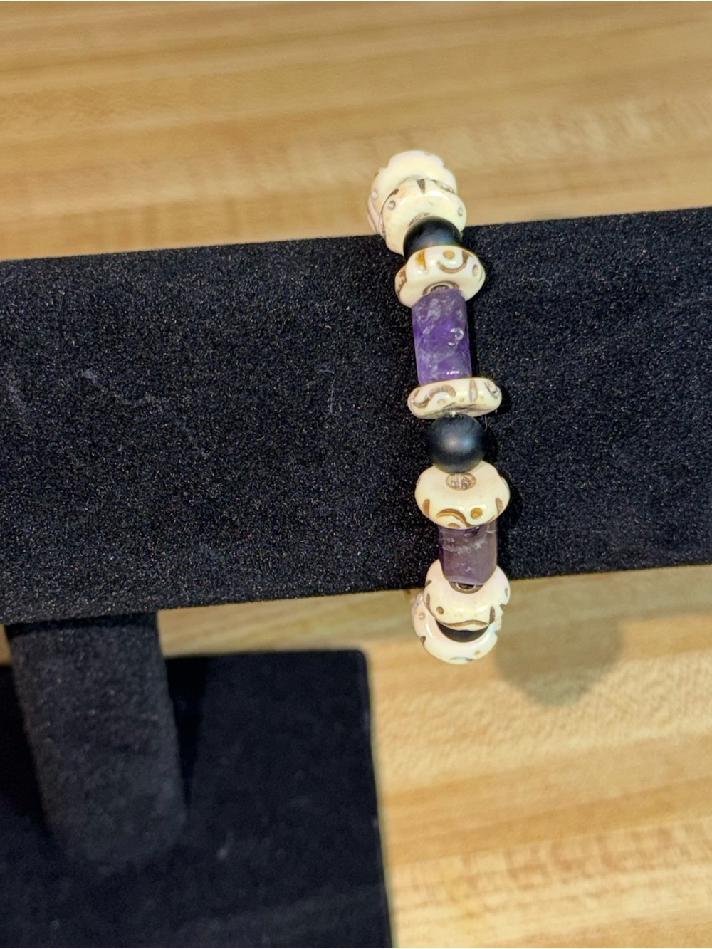 Amethyst crystal Rock bracelet